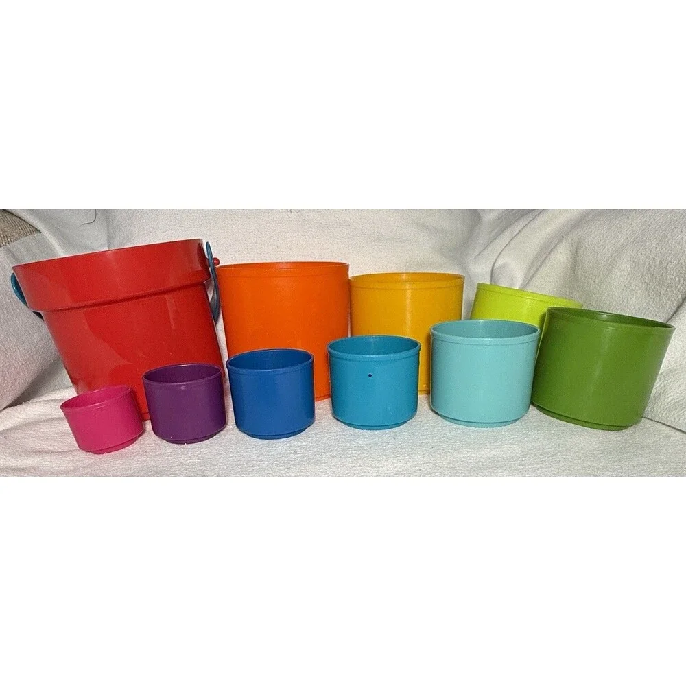 Battat 10-Piece Multicolor Stacking Cups Set w/ Bucket Handle H57700-01